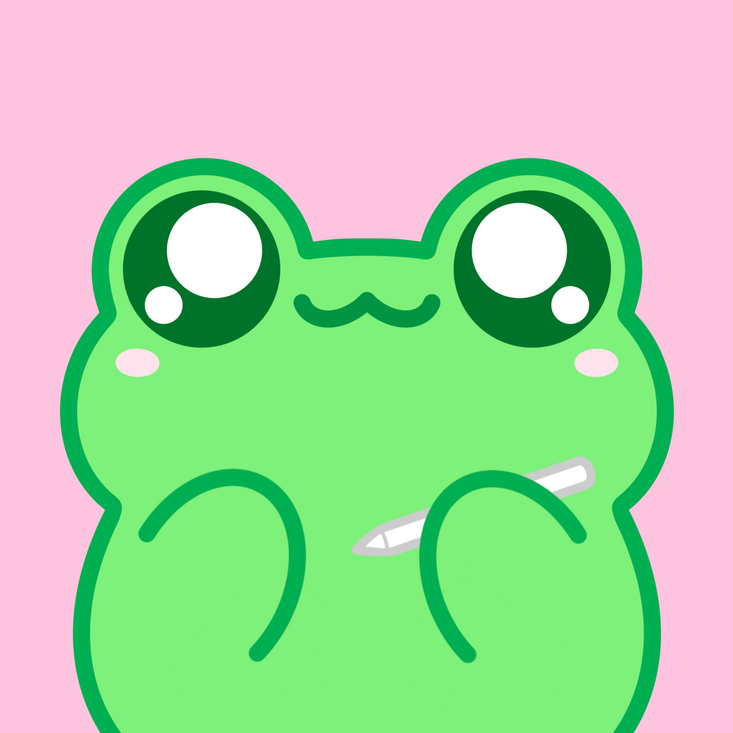 Sketchy Frog Studio logo of a frog holding a digital pen